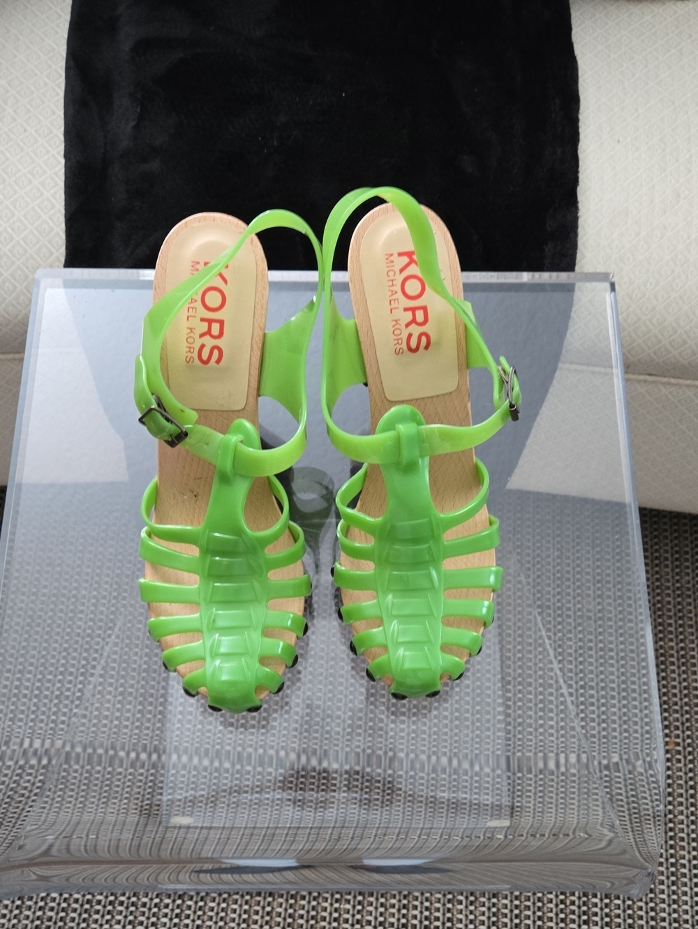 Michael Kors Neon Green Jelly Gladiator Sandals
